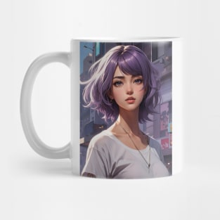 Anime girl with purple hair Mug